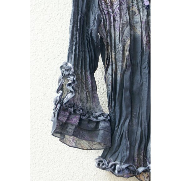 Beautiful, embellished, ruffle front blouse! - Picture 2 of 5